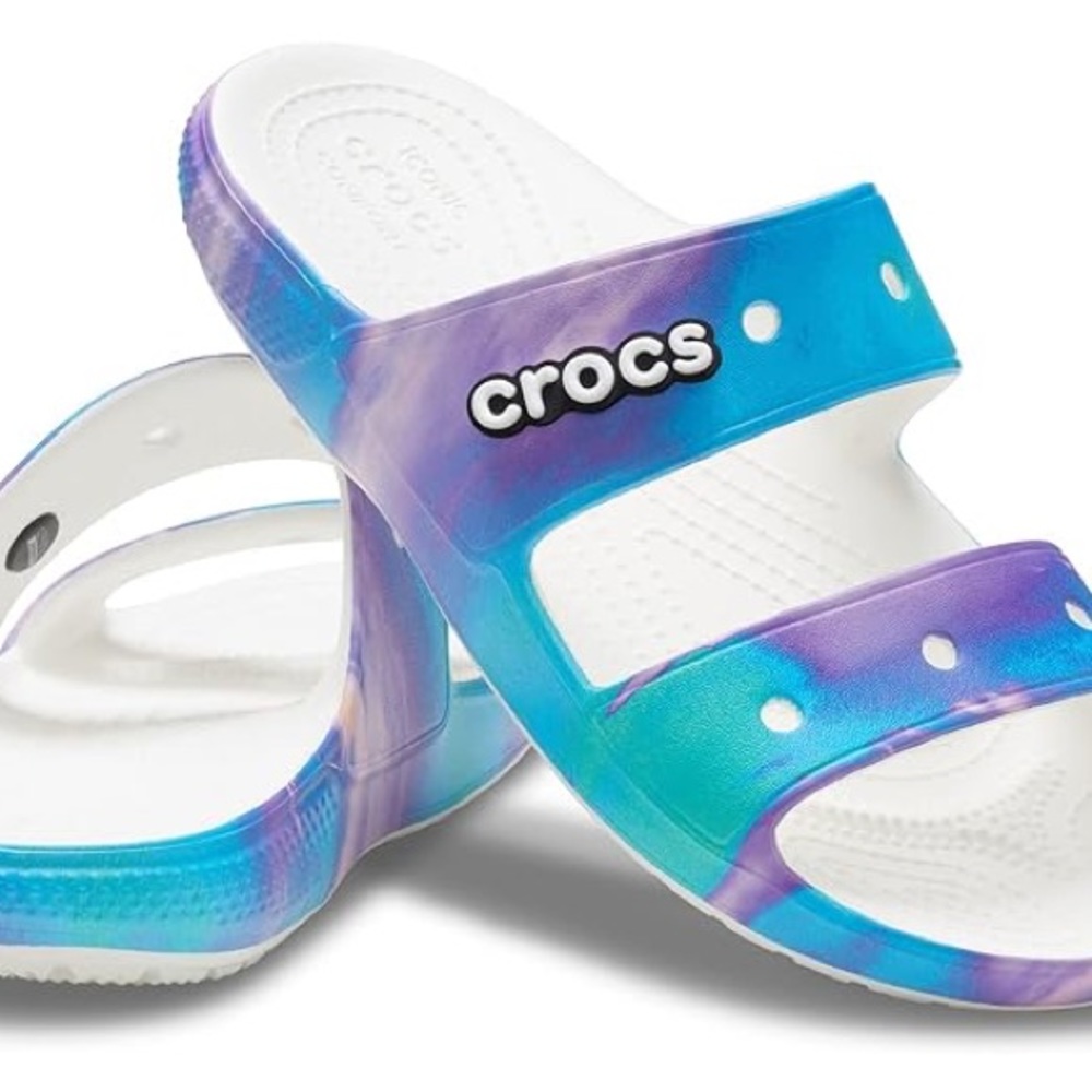 Crocs Classic Out Of This World Sandals Women’s 11 Blue and purple tie dye EUC - Picture 2 of 10